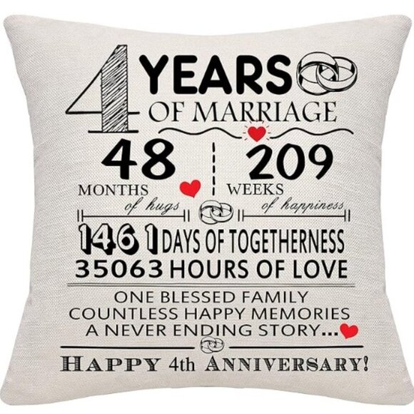 Wedding Anniversary Throw Pillow Cover 18x18 Inch - NIP - Picture 2 of 7